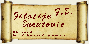 Filotije Durutović vizit kartica
